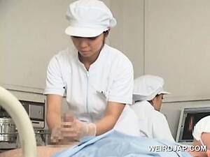 japanese sperm sample handjob - Sweet Asian Nurses Giving Handjob In Group For Cum Sample at DrTuber