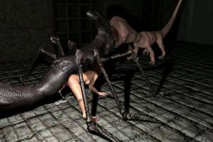 3d Girl Fucked By Monster - The two 3D monsters fighting each other because they want to fuck a girl