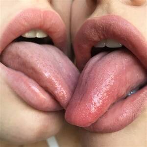 homemade lesbian tongue - Lesbian Tongue Spit Homemade Porn Close Up Girls Kissing