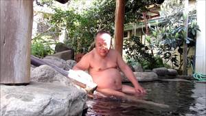 chubby water sex - Chubby handsome old man taking a bath