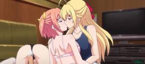 cute anime girls lesbian licking - Anime lesbians are licking and kissing while playing with a sex toy -  CartoonPorn.com