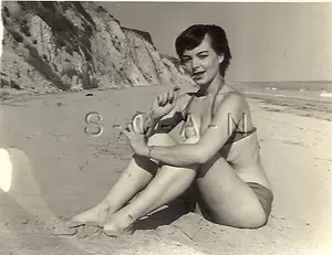 beach amateur naked selfies - Org Vintage Amateur Semi Nude 40s-60s RP- Bikini- Legs- Beach- Endowed  Brunette | eBay
