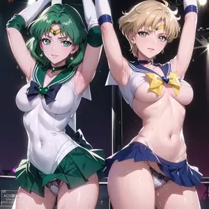 Hentai Sailor - AI generated sailor moon tenou haruka,kaiou michiru,sailor uranus,sailor  neptune hentai pictures by sailor ojisan about no_bra(ãƒŽãƒ¼ãƒ–ãƒ©) skirt(ã‚¹ã‚«ãƒ¼ãƒˆ) -  Image Doujin