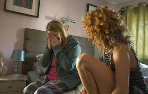 lesbian abuses lesbian - Viewers left divided by lesbian domestic abuse story line on Ordinary Lies  | The Sun