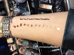 Kat Von D Xxx - Swatches in Many Shades: Kat Von D Lock It Tattoo Foundation