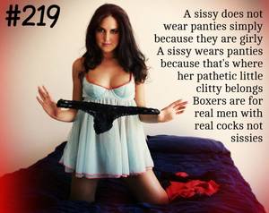 Fantasy Cute Porn Captions - sissyrulez: â€œ A sissy does not wear panties simply because they are girly.  A sissy wears panties because that's where her pathetic little clitty  belongs.