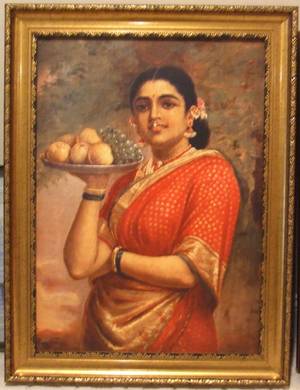 indian sexy painting - Raja Ravi Varma's Paintings: A Homely South Indian Women
