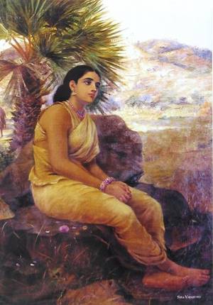 indian sexy painting - Raja Ravi Varma's Paintings: A Lonely sad South Indian Women