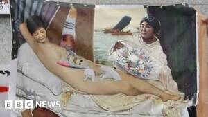 Korean Foot Porn Sleeping - South Korean anger over nude Park painting - BBC News