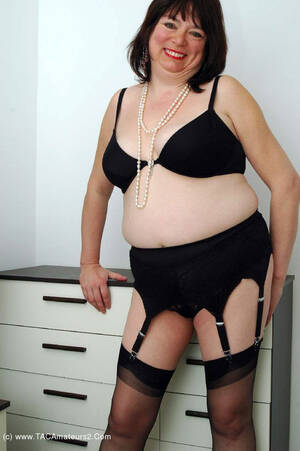 chubby mature black stockings - Mature Stockings - BBW in Black Nylons Pics