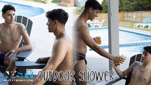 Angel Haze Gay Porn - NastyTwinks - Outdoor Shower - Jay Angelo Takes Shower when Jordan Haze  Joins, Bareback Shower Fuck - Pornhub.com