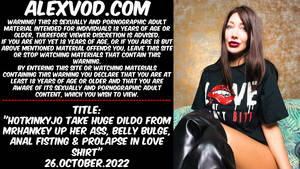 brutal anal dildo captions - Hotkinkyjo take huge dildo from mrhankey up her ass - ThisVid.com