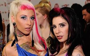 Israeli Porn Actress - Joanna Angel, right, arriving at the 29th annual Adult Video News Awards  Show at