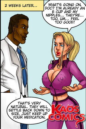 nasty cartoon sex doctors - Dirty ebony doctor looks at huge better tits of his gorgeous buxomy patient  in porn toons!