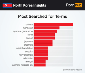 North Korean Pornography - Pornhub Just Released New Data on What North Koreans Watch to Get Off